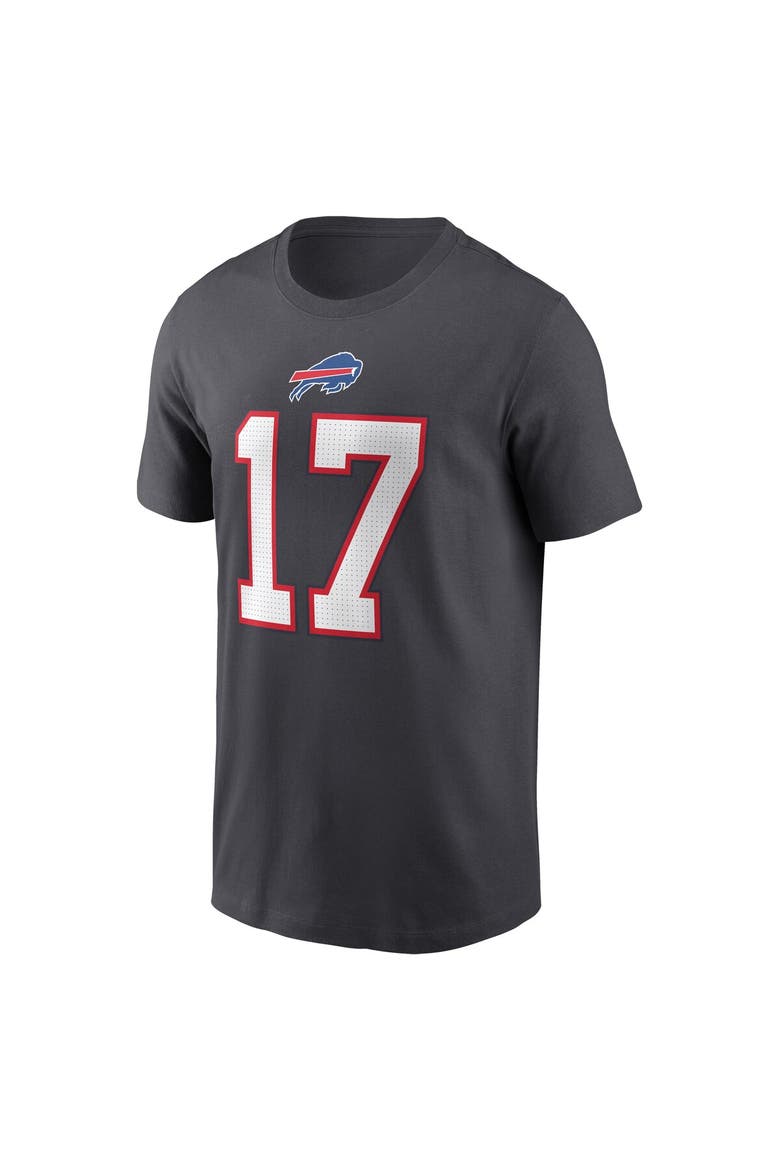 Men's Nike Josh Allen Anthracite Buffalo Bills Name & Number T-Shirt, Alternate, color, Anthracite