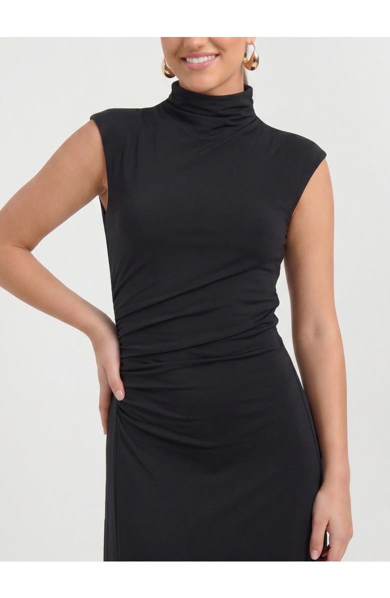RACHEL Rachel Roy Ramy Mock Neck Maxi Dress, Alternate, color, Black