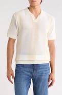 TOM BAINE Johnny Collar Short Sleeve Knit Sweater