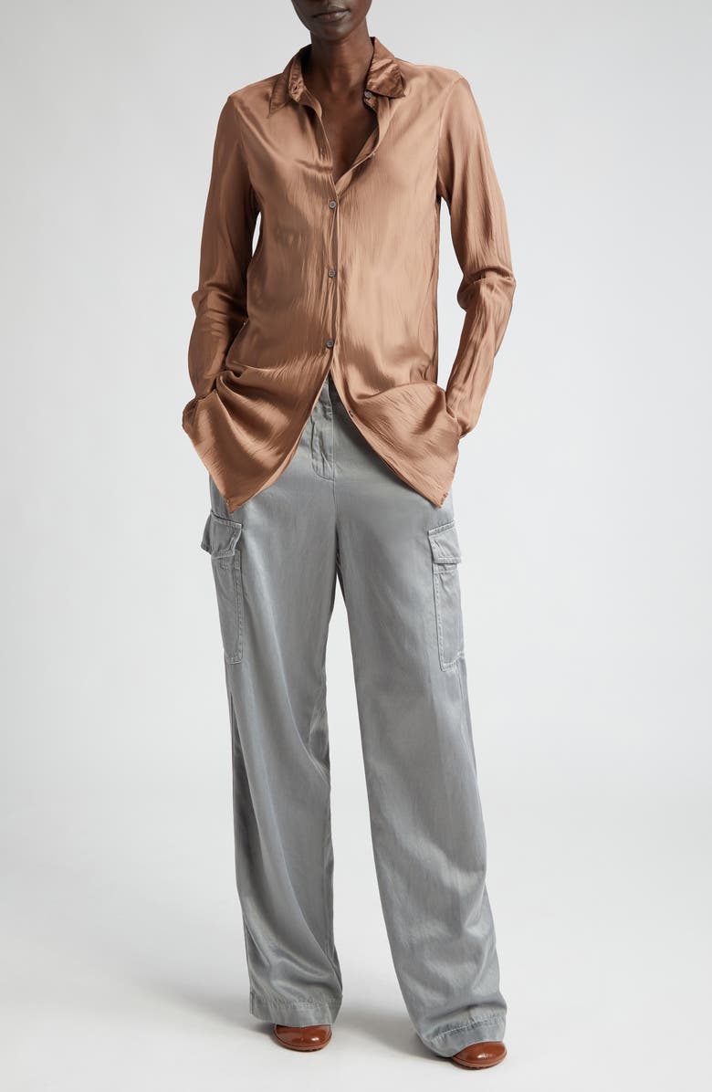 Dries Van Noten Calim Slim Fit Satin Shirt, Alternate, color, 