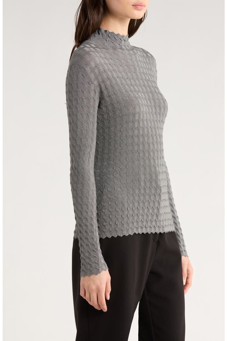 Metallic Mock Neck Sweater, Alternate, color, SILVER