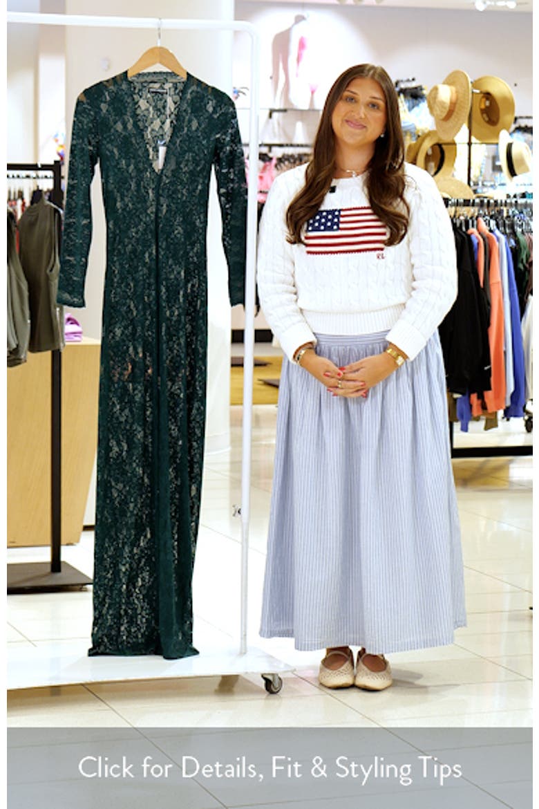Long Sleeve Button-Up Lace Maxi Dress video