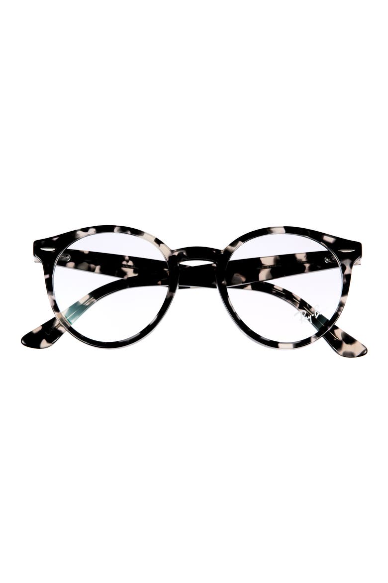 51mm Round Optical Glasses, Main, color, GREY HAVANA