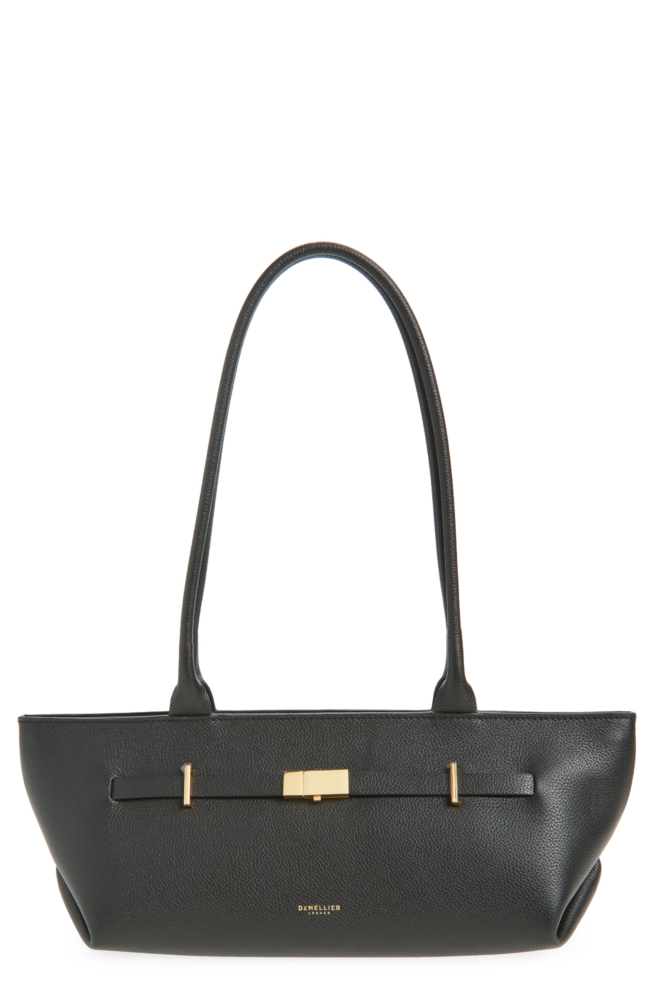 DeMellier The New York Leather Shoulder Bag, Main, color, Black