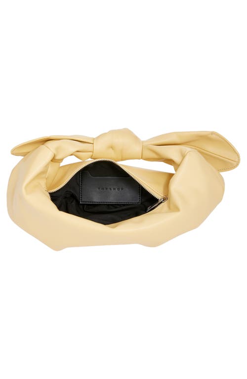 Topshop Sameena Bow Knot Faux Leather Shoulder Bag In Yellow