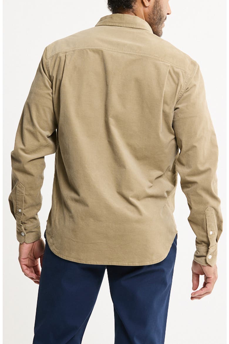 Corduroy Stretch Shirt Jacket, Alternate, color, KHAKI
