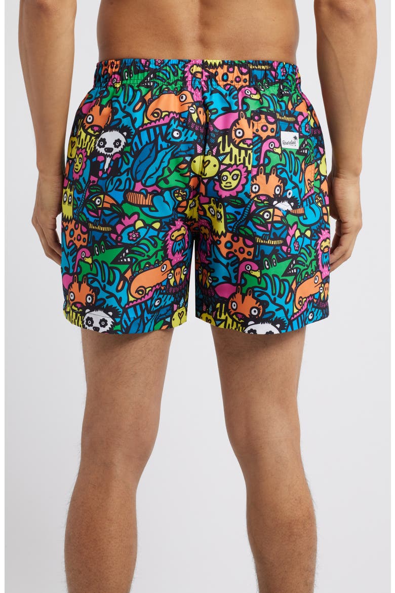 Munday Jungle Mid Length Swim Trunks, Alternate, color, MULTI