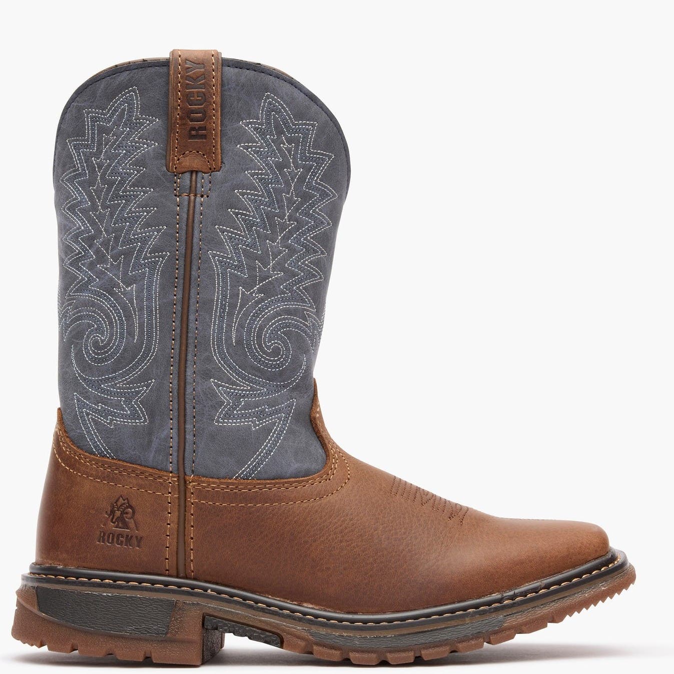 Big Kids' Ride Flx Western Boot, Main, color, DENIM BROWN