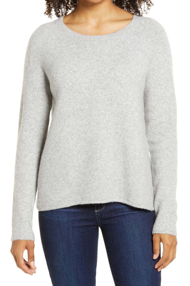 Colorblock Sweater, Main, color, GREY HEATHER