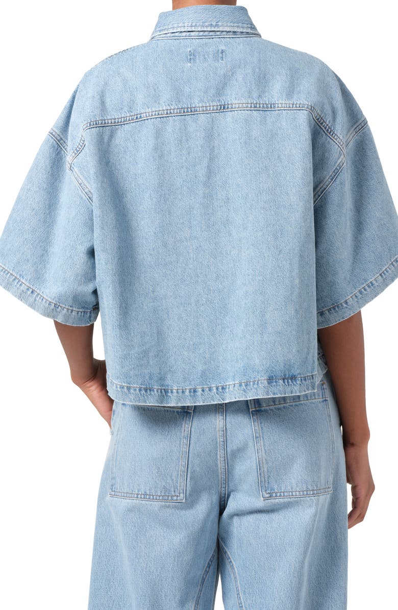 AGOLDE Rona Boxy Crop Denim Shirt, Alternate, color,
