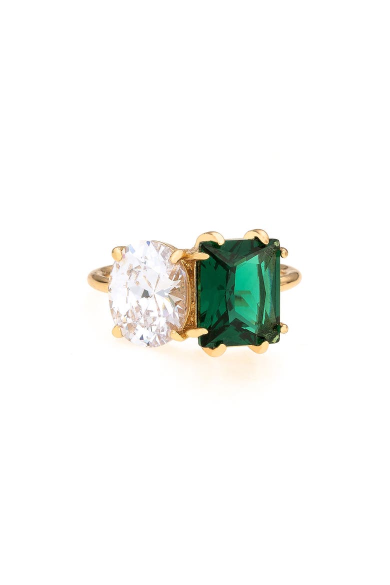 Cubic Zirconia Statement Ring, Main, color, GREEN