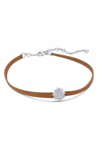 Pavé Cubic Zirconia Sunflower Choker Necklace