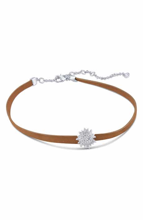 CZ by Kenneth Jay Lane Pavé Cubic Zirconia Sunflower Choker Necklace