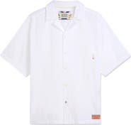 Scotch & Soda Windowpane Relaxed Fit Short Sleeve Button-Up Shirt