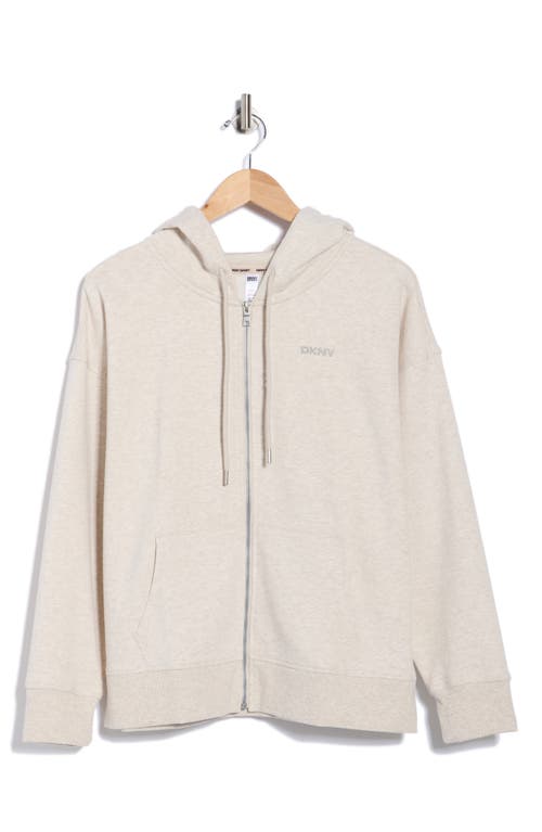 Dkny Mini Stud Logo Full Zip Hoodie In Neutral
