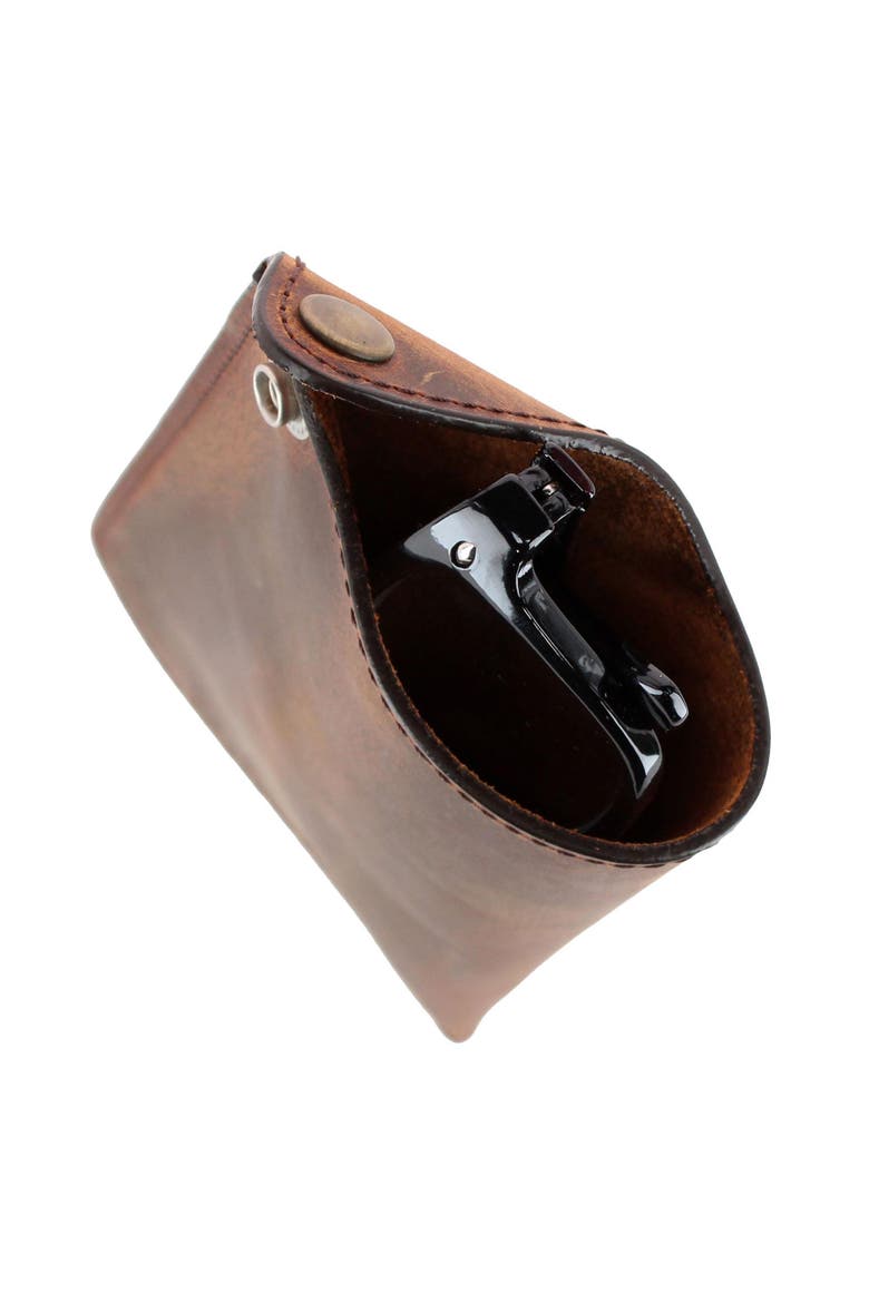 Doyle  Horse Leather Snap Closure Glass Case, Alternate, color, Tan