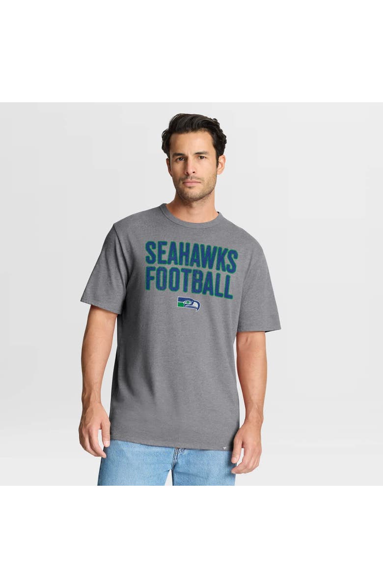 FANATICS Men's Fanatics Heather Gray Seattle Seahawks First Down Tribute Tri-Blend T-Shirt, Main, color, Heather Gray