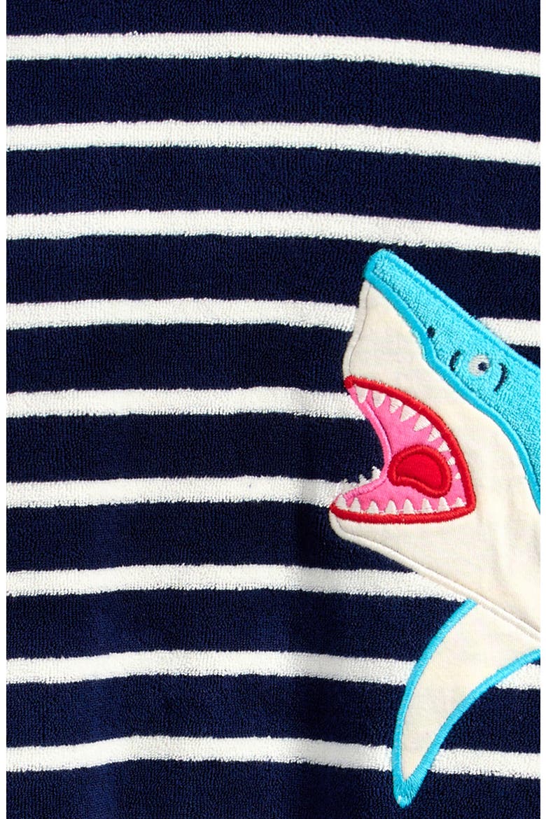 Kids' Shark Appliqué Stripe Swim Cover-Up Top, Alternate, color, COLLEGE NAVY SHARKS