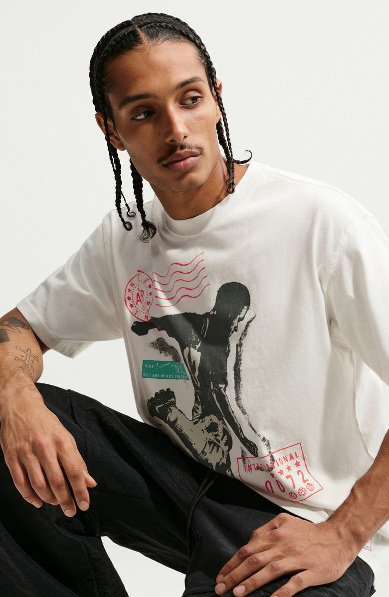 Nike Sportswear Soccer Kick Cotton Graphic T-Shirt, Alternate, color, Sail