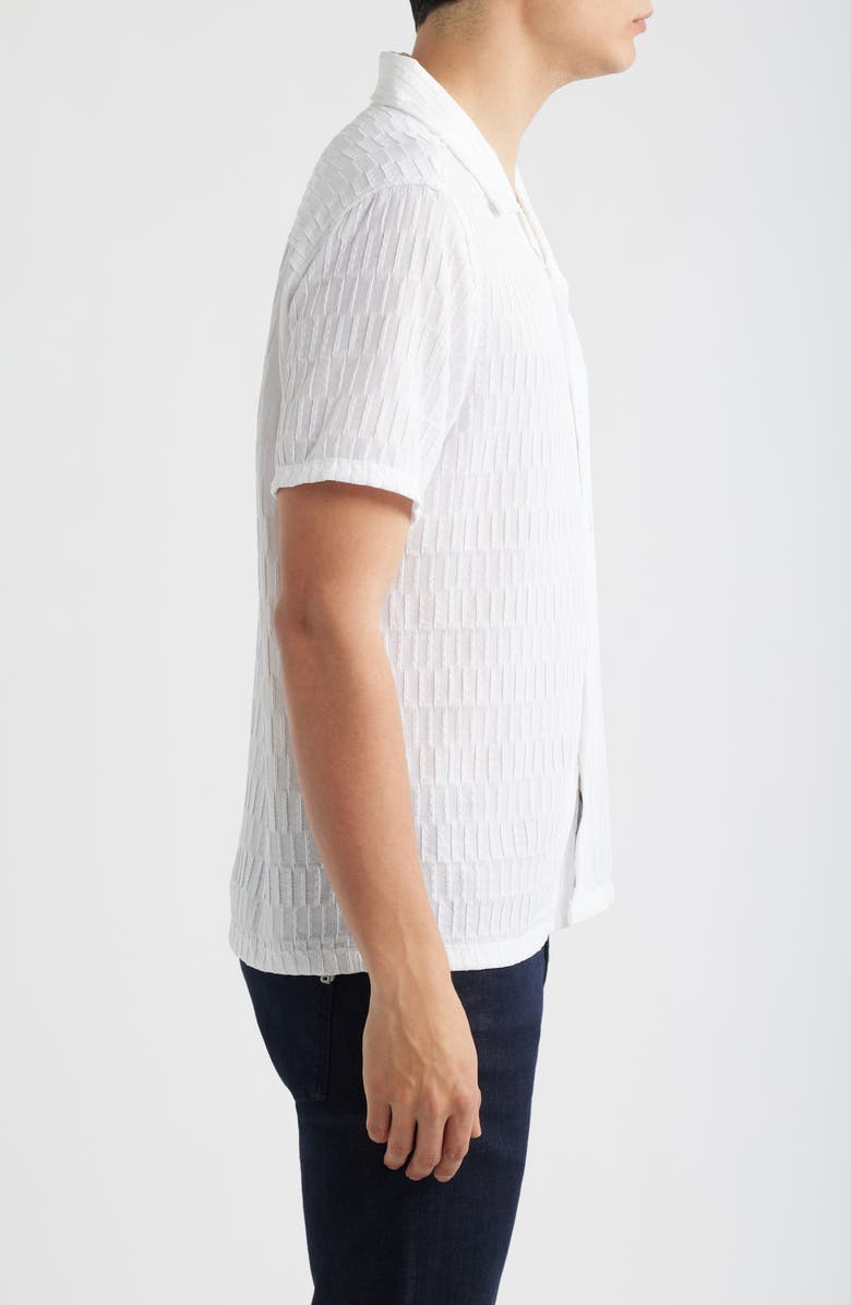 Robert Barakett Vaerik Textured Camp Shirt, Alternate, color, Optic White