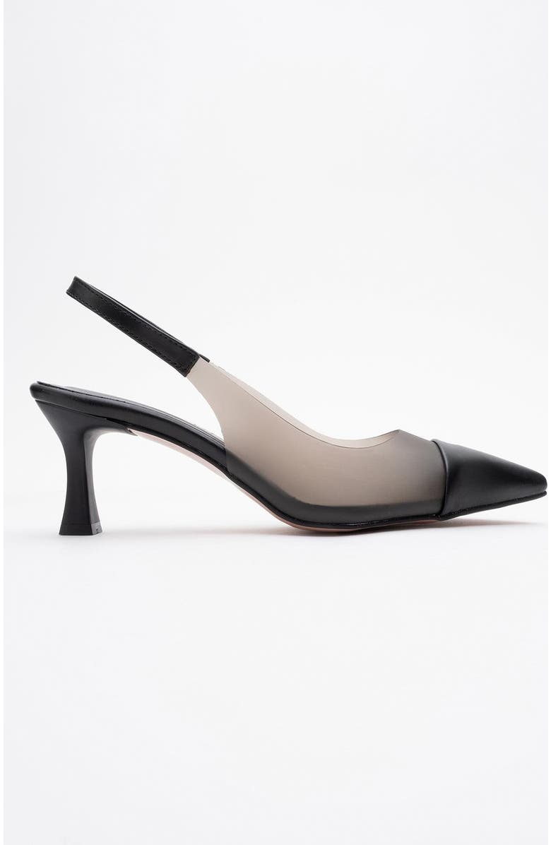 Prologue Shoes Moore Transparent Pointed Toe Pump, Alternate, color, Black