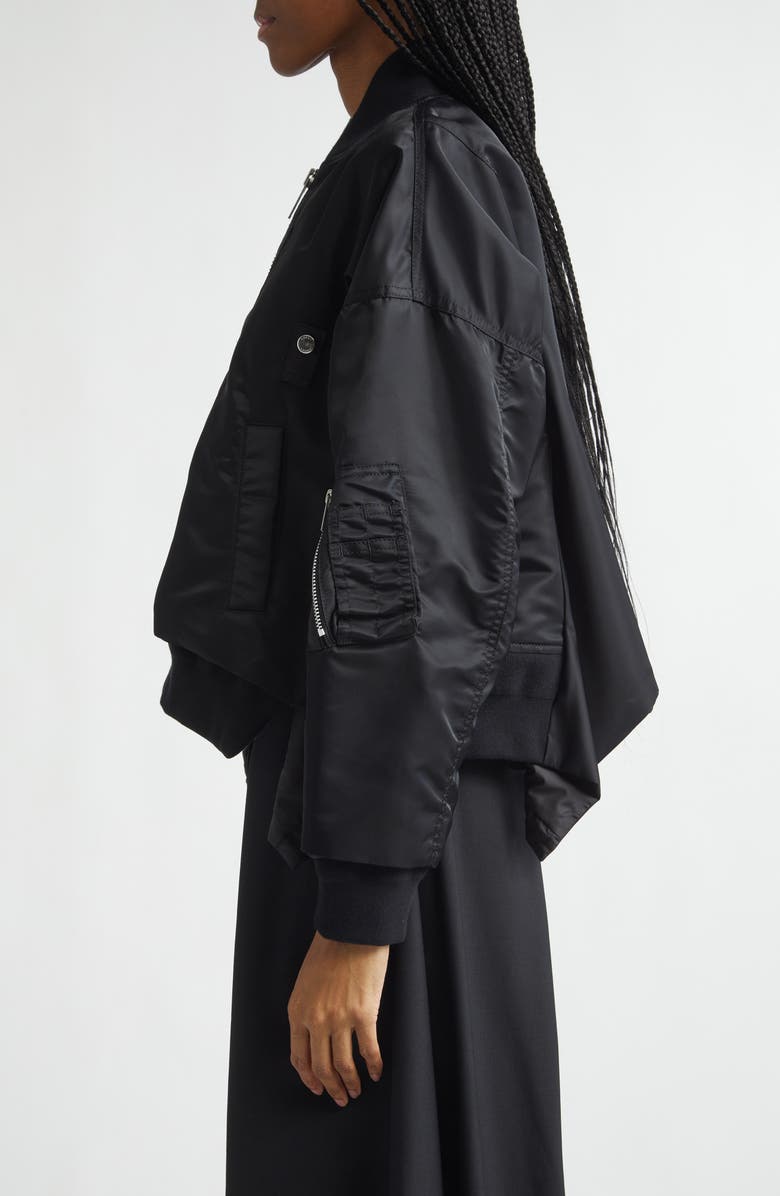 Sacai Nylon Twill Jacket, Alternate, color, Black