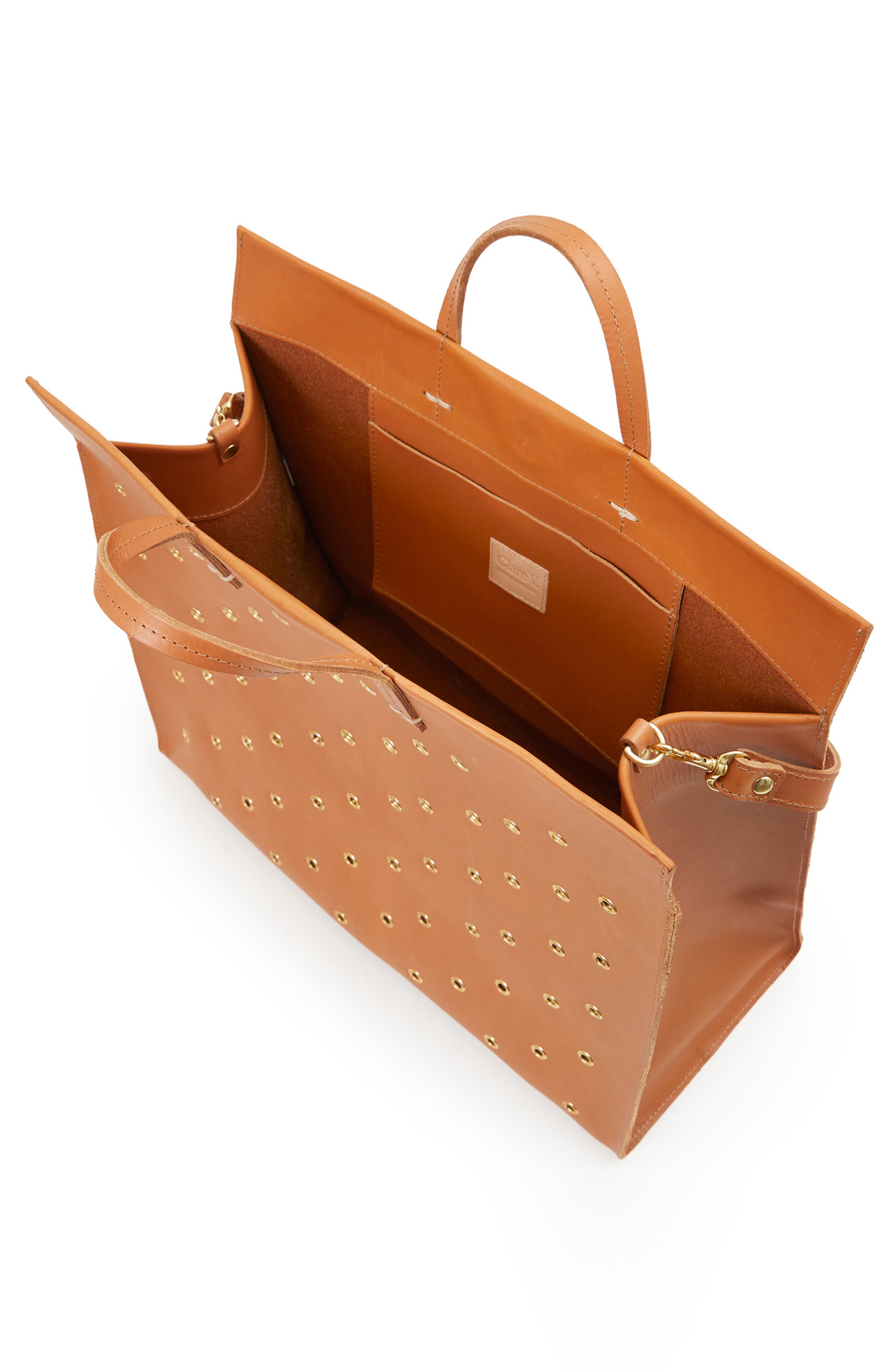 Simple Grommet Leather Tote, Alternate, color, CUOIO VACHETTA