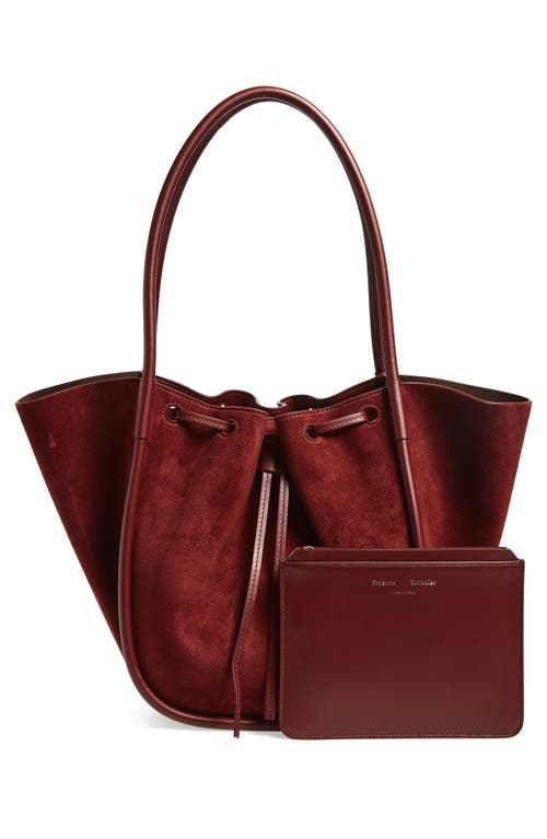 Proenza Schouler Large Ruched Suede Tote In Burgundy