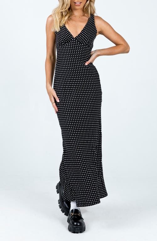 Princess Polly Nellie Polka Dot Maxi Dress in Black Polka Dot at Nordstrom, Size 4