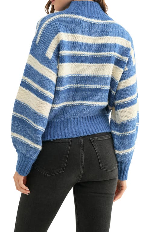 Lush Abstract Stripe Sweater In Blue