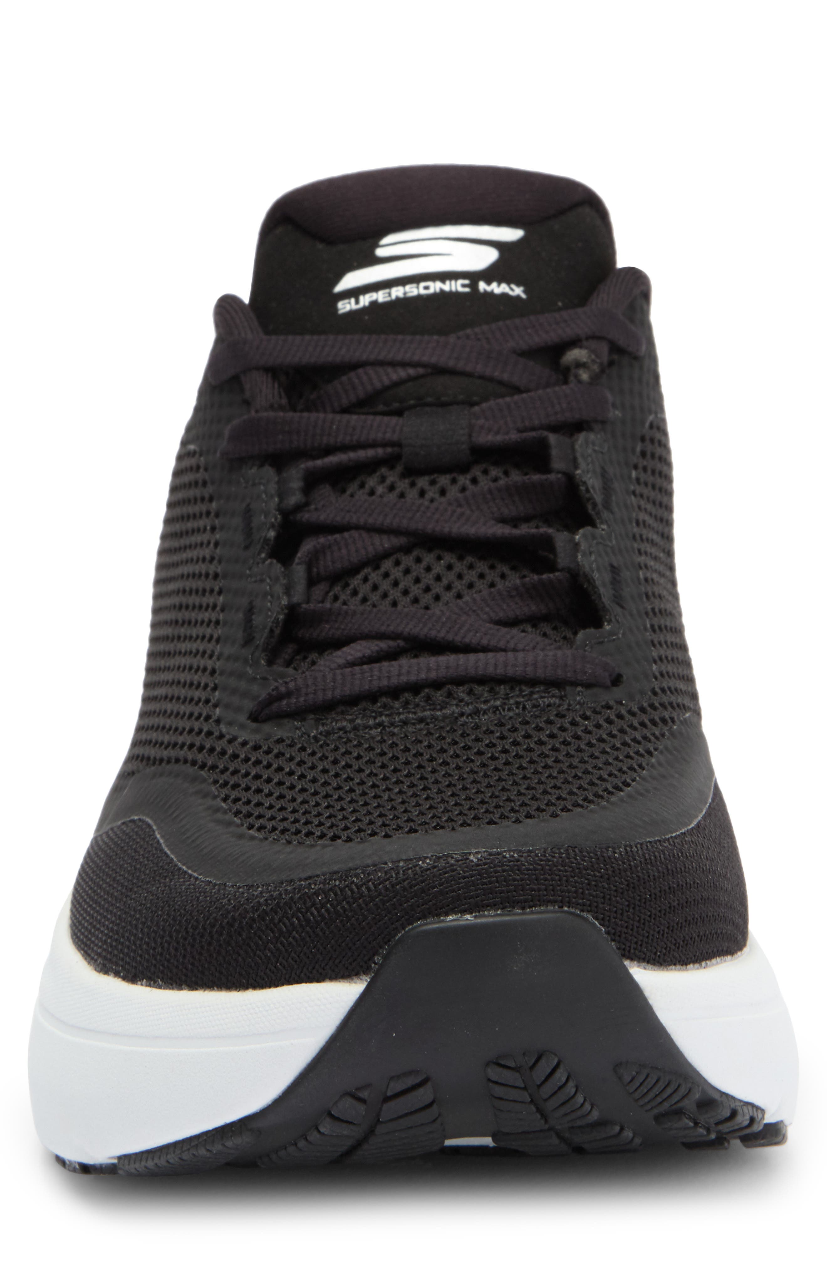 GO RUN Supersonic Max Running Shoe, Alternate, color, BLACK/ WHITE