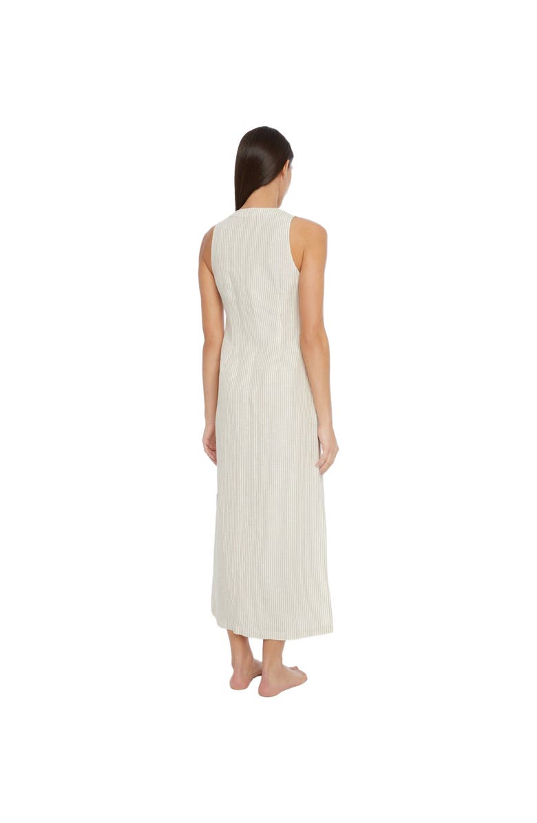 Onia Air Linen Button Down Maxi, Alternate, color, Jute/White