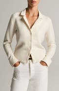 Vince Double Face Notch Collar Cardigan