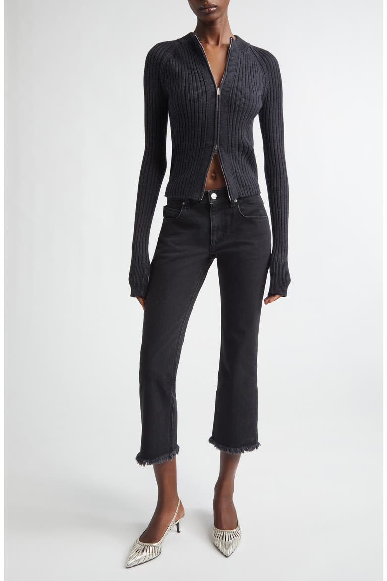 Vice Merino Wool Blend Zip Cardigan, Alternate, color, ANTHRACITE