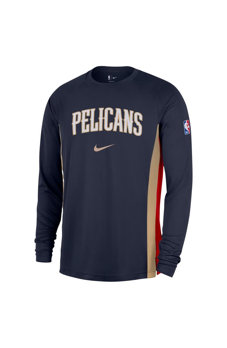 Nike Men's Nike Navy New Orleans Pelicans 2025/26 Authentic Pre-Game Legend Dri-FIT Long Sleeve Shooting Shirt, Alternate, color, Navy