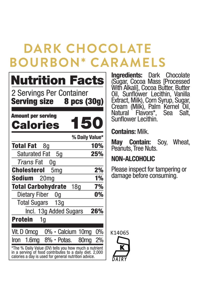 sugarfina Dark Chocolate Bourbon Caramels Set of 3 Candy Cubes, Alternate, color,