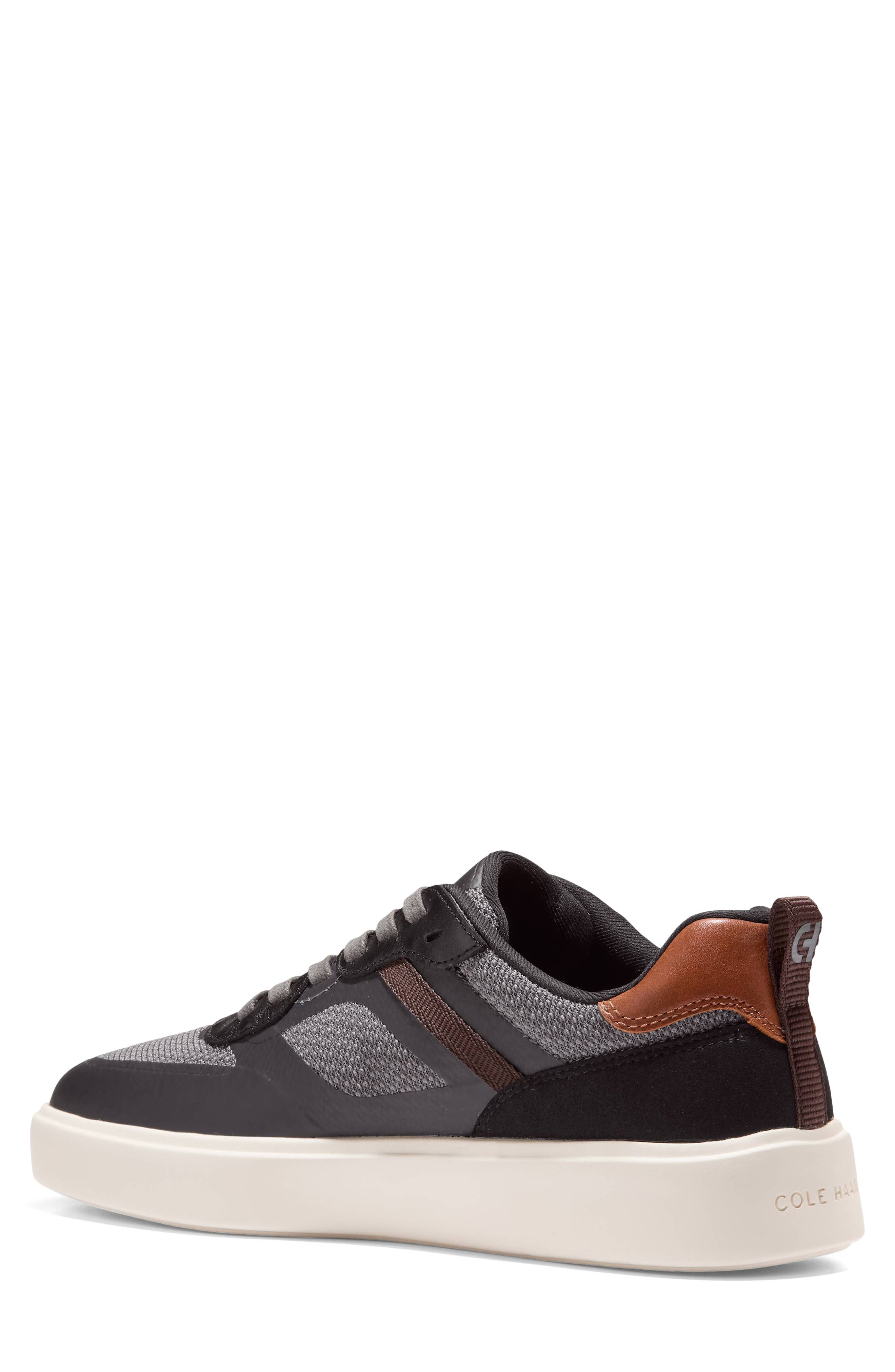 Grand Crosscourt Champ Leather Sneaker, Alternate, color, MAGNET / BLACK / IVORY