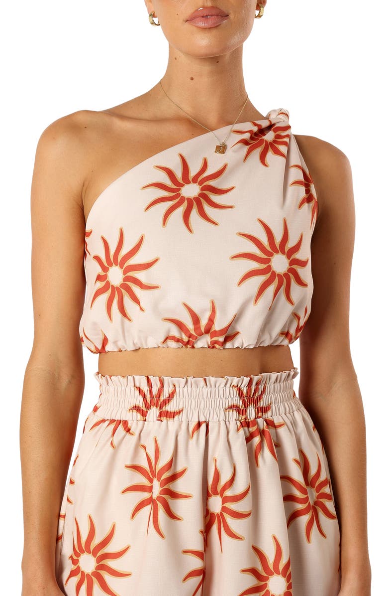 Petal & Pup Sofie One-Shoulder Crop Top & High Waist Shorts Set, Alternate, color, 