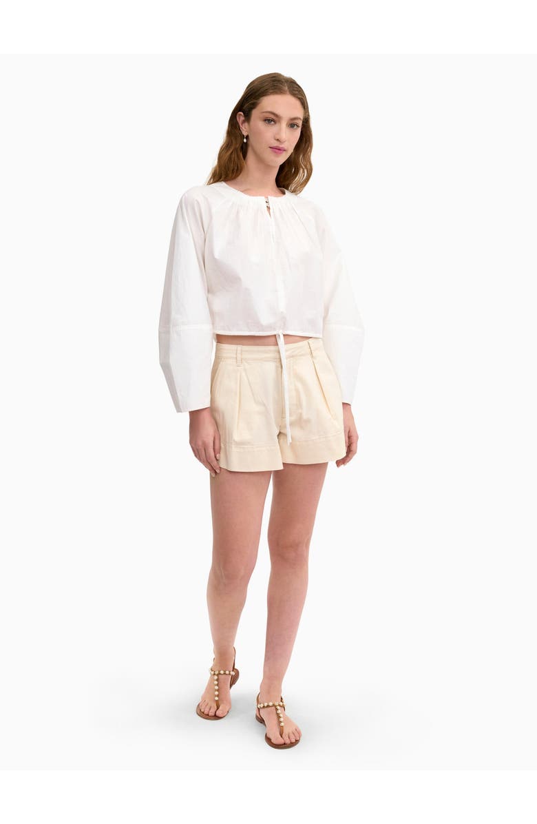 Rebecca Taylor Brielle Cropped Poplin Top, Main, color, Ivory
