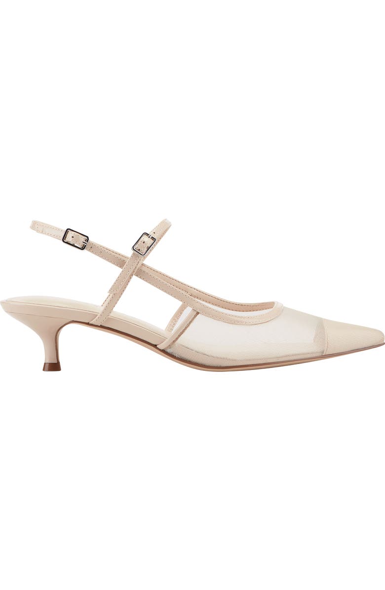 Marc Fisher LTD Ceddy Slingback Pointed Toe Kitten Heel Pump, Alternate, color, Ivory