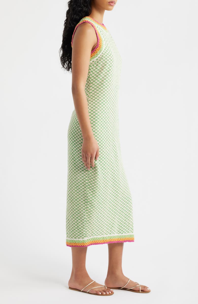 Saylor Vesna Crochet Trim Sleeveless Maxi Dress, Alternate, color, Green/ Creme