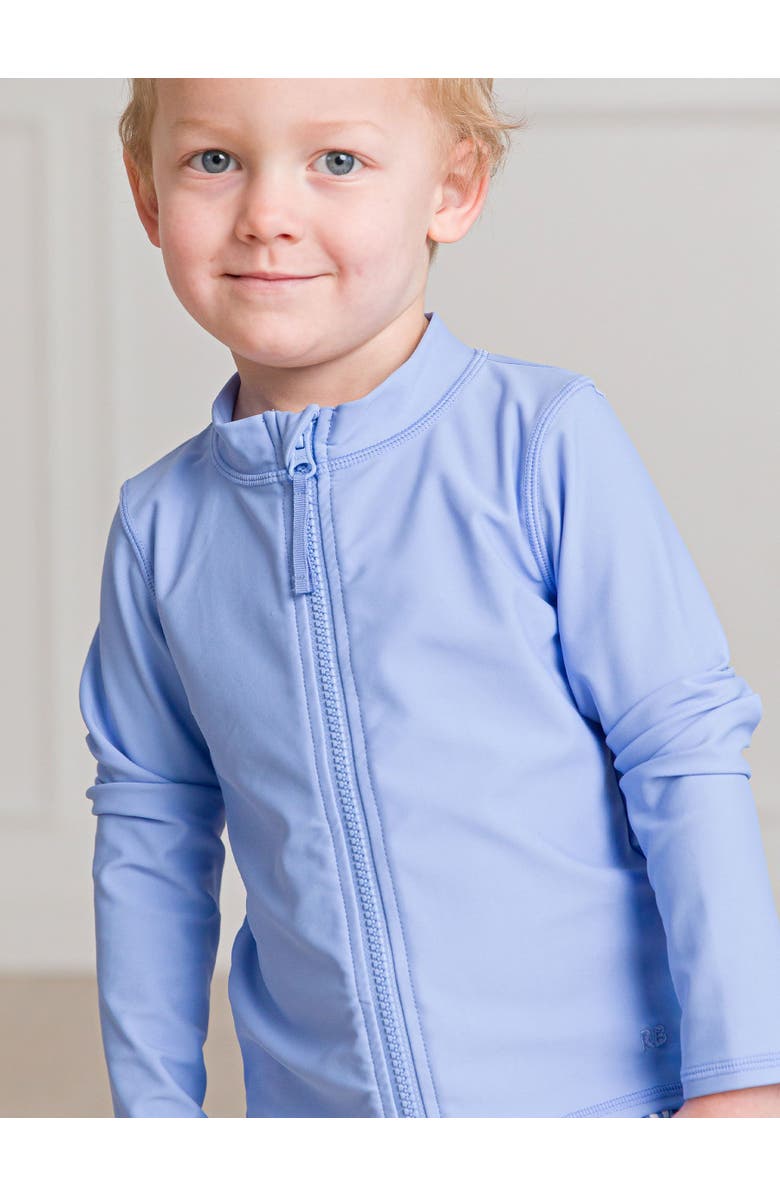 RuggedButts Unisex Long Sleeve Full Zip Rash Guard, Alternate, color, Periwinkle Blue