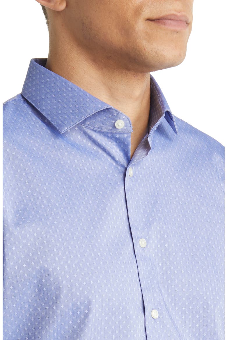 Tech-Smart Trim Fit Performance Dress Shirt, Alternate, color, NAVY PINPOINT DOBBYS