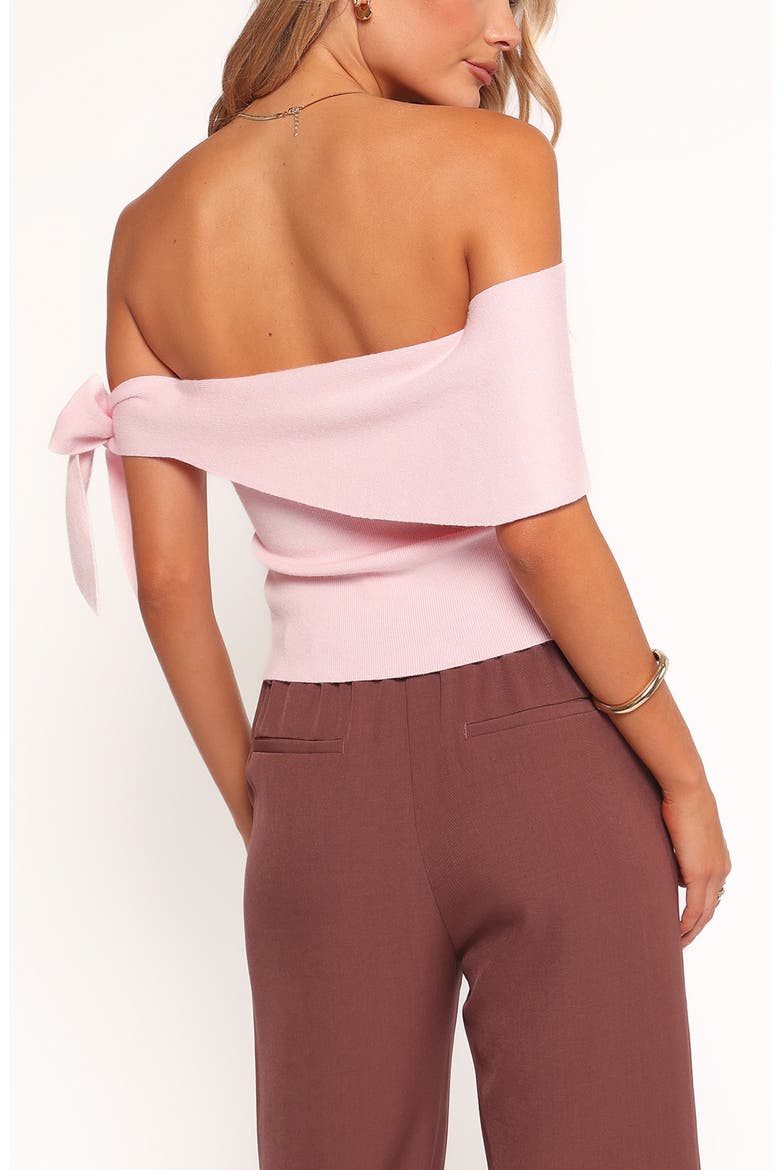 Charama Bow Detail Off the Shoulder Knit Top, Alternate, color, PINK