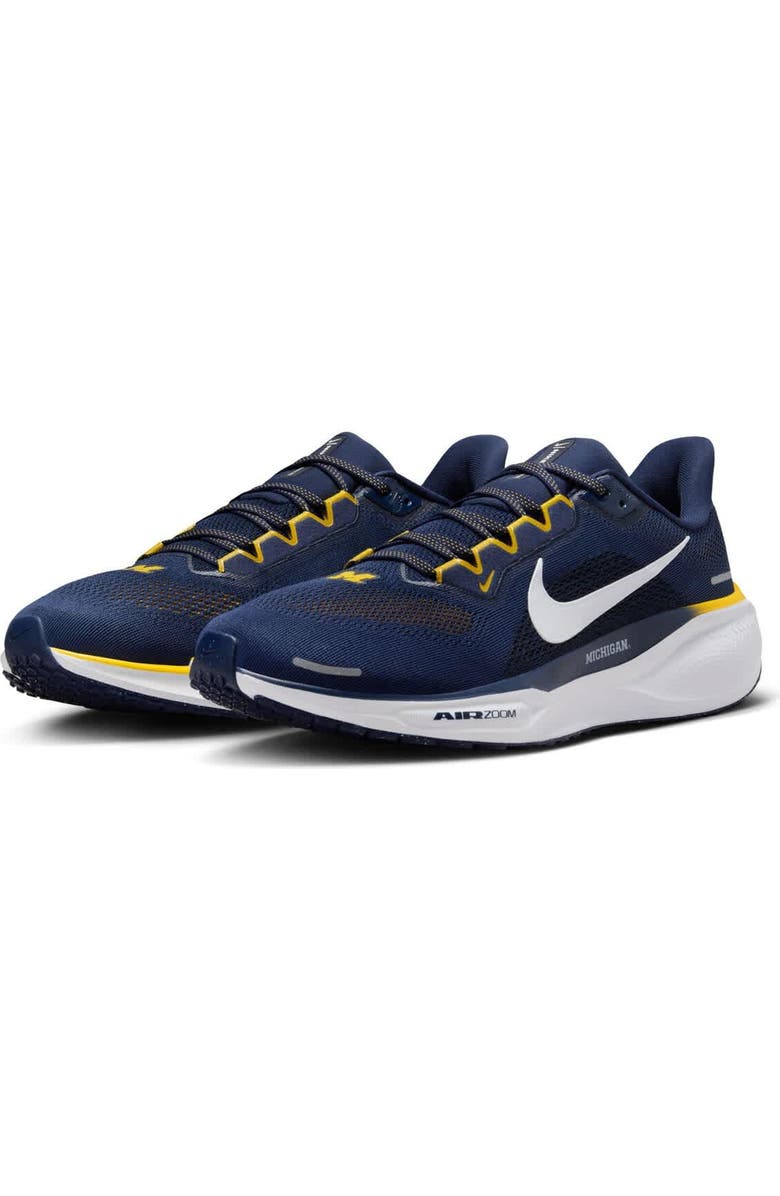 Nike Unisex Nike Navy Michigan Wolverines Zoom Pegasus 41 Running Shoes, Alternate, color, Navy