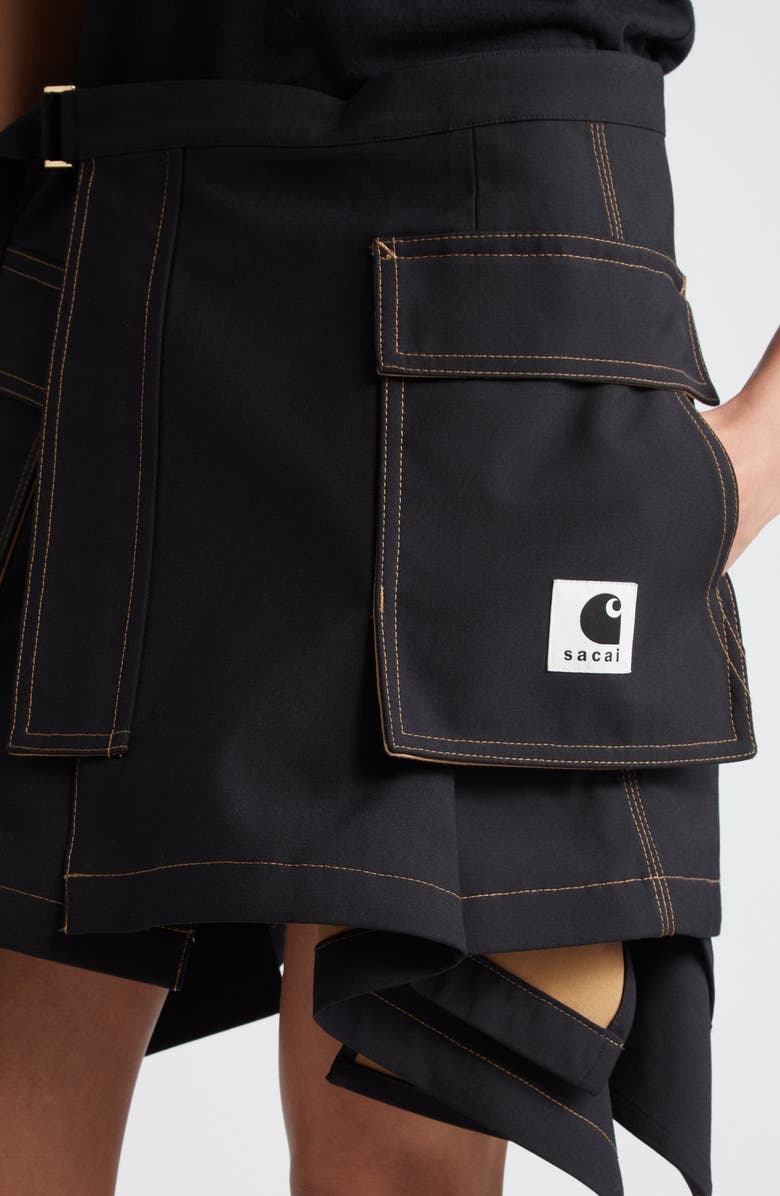 Sacai Carhartt WIP Asymmetric Wrap Skirt, Alternate, color, 