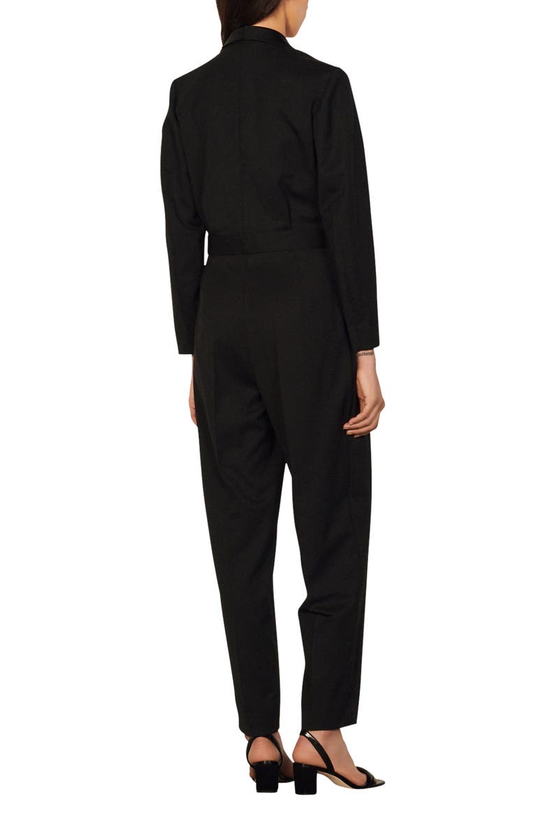 Pippa Long Sleeve Jumpsuit, Alternate, color, BLACK
