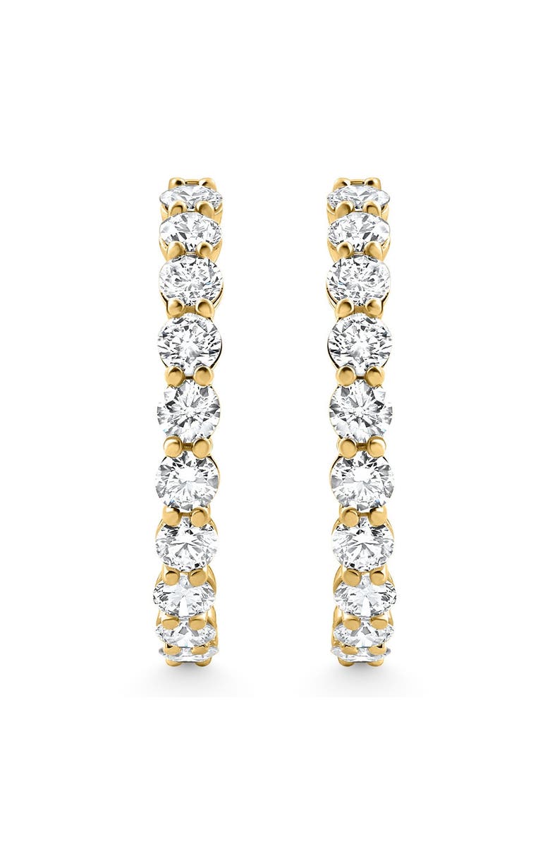 Bliss Diamond 10Ct Rious Diamond Hoops 14k Gold Lab Grown 1" Tall Earrings, Alternate, color, 14K Yellow Gold