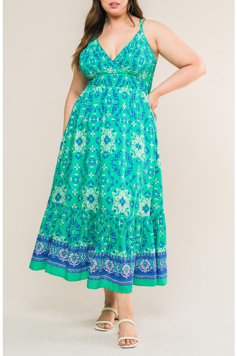 Print Maxi Dress, Alternate, color, JADE