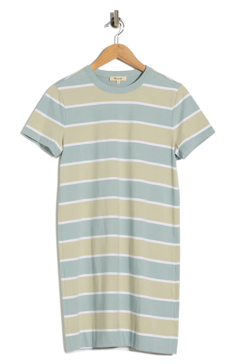 Madewell Short Sleeve Cotton T-Shirt Dress, Alternate, color, Dusty Celadon